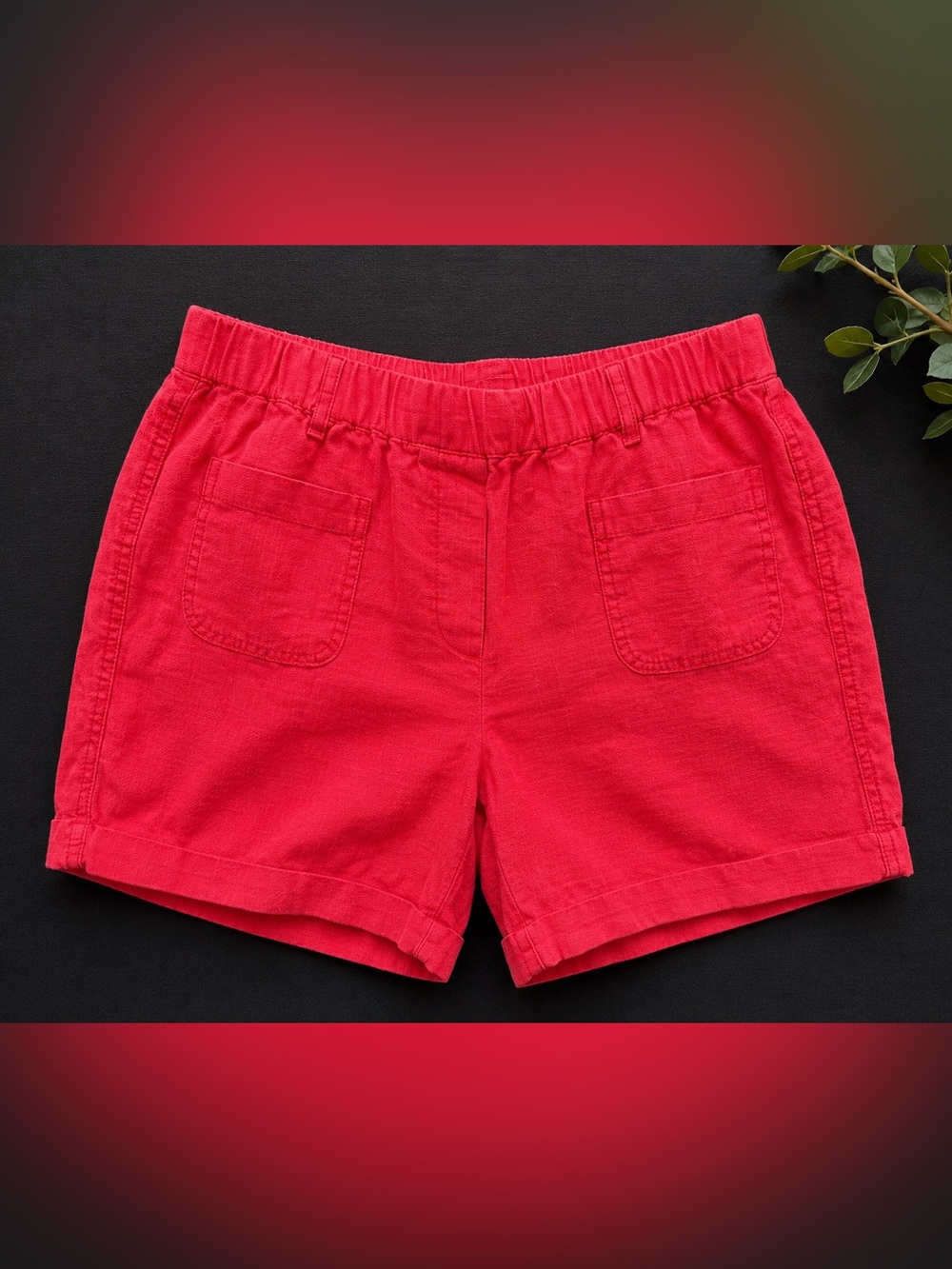 ▶️ J Jill 100% Linen Coral Red Pull On Shorts
Elastic Waist Pockets Size M - Picture 3 of 10